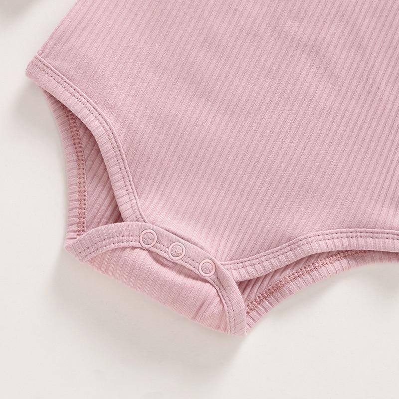 Ribbed Cotton Baby Bodysuit Minimalist Unisex Romper