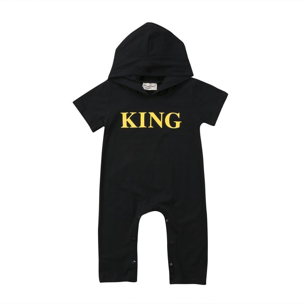 Urban Style Newborn Baby Boy King Print Romper Jumpsuit