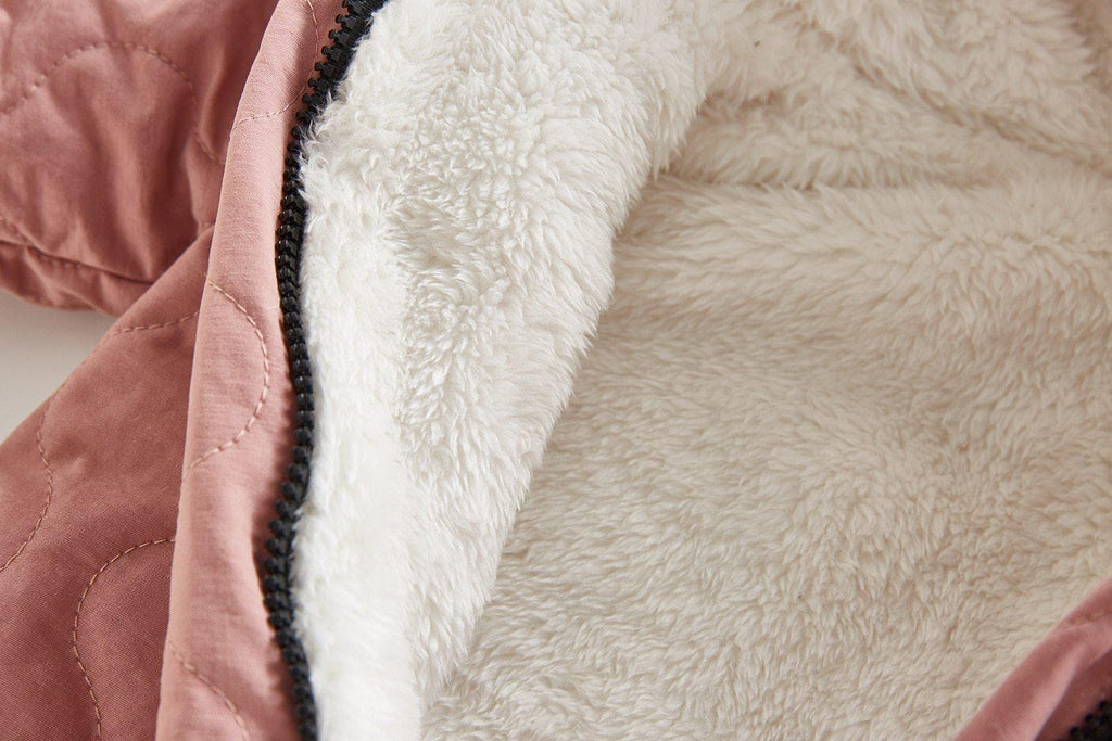 Plush Thickened Winter Jumpsuit for Infants - Minimalist Snowsuit