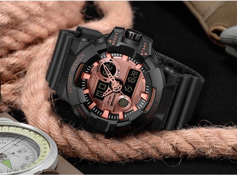 Men's LED Digital Sport Watch Waterproof Military Style 55mm Dial