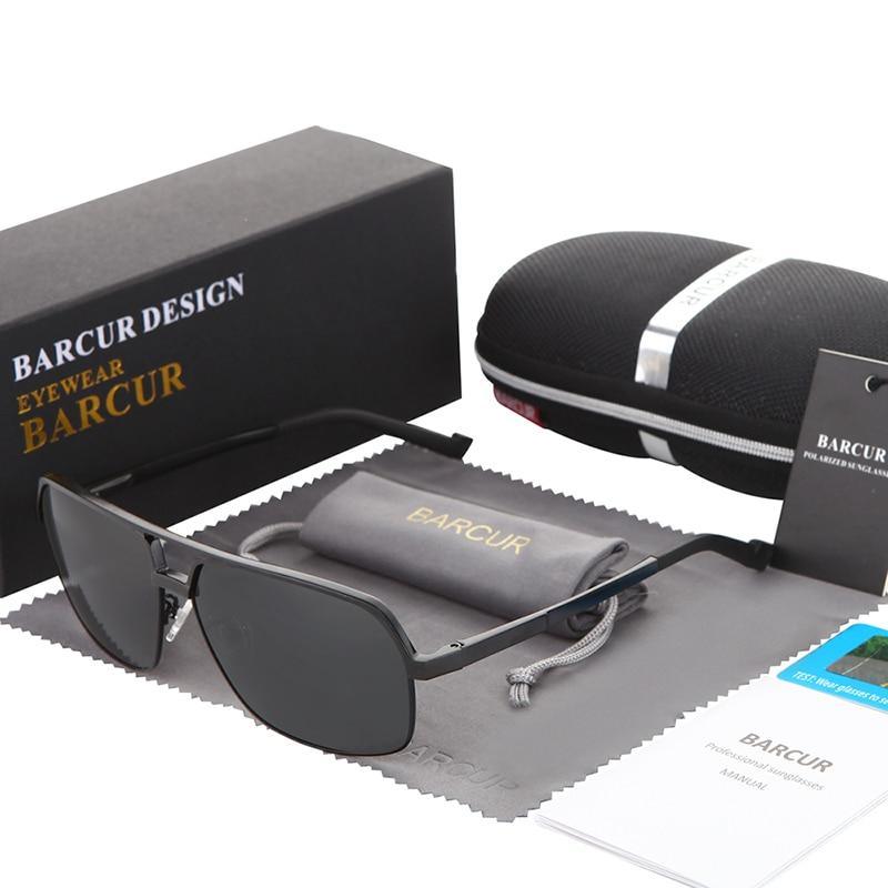 Aluminum Polarized Square Sunglasses with Mirror Lens & UV400