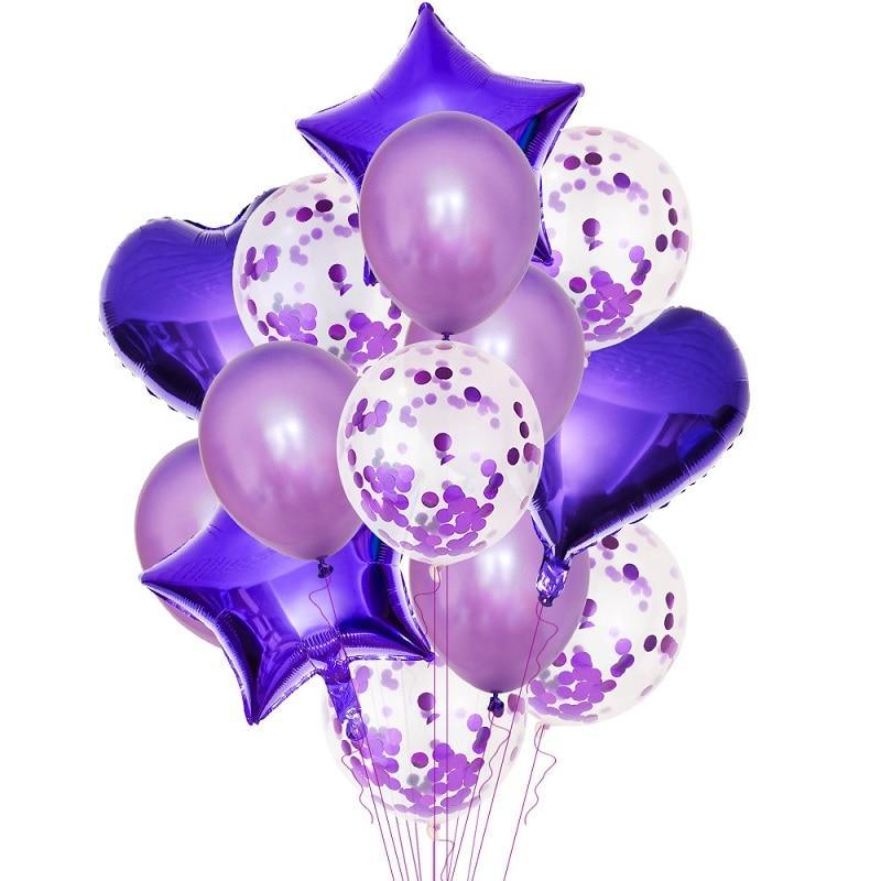 14-Piece Confetti Balloon Set for Kids Birthday Party Decor