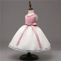 White lace and tulle christening gown with a satin bodice for baby girls