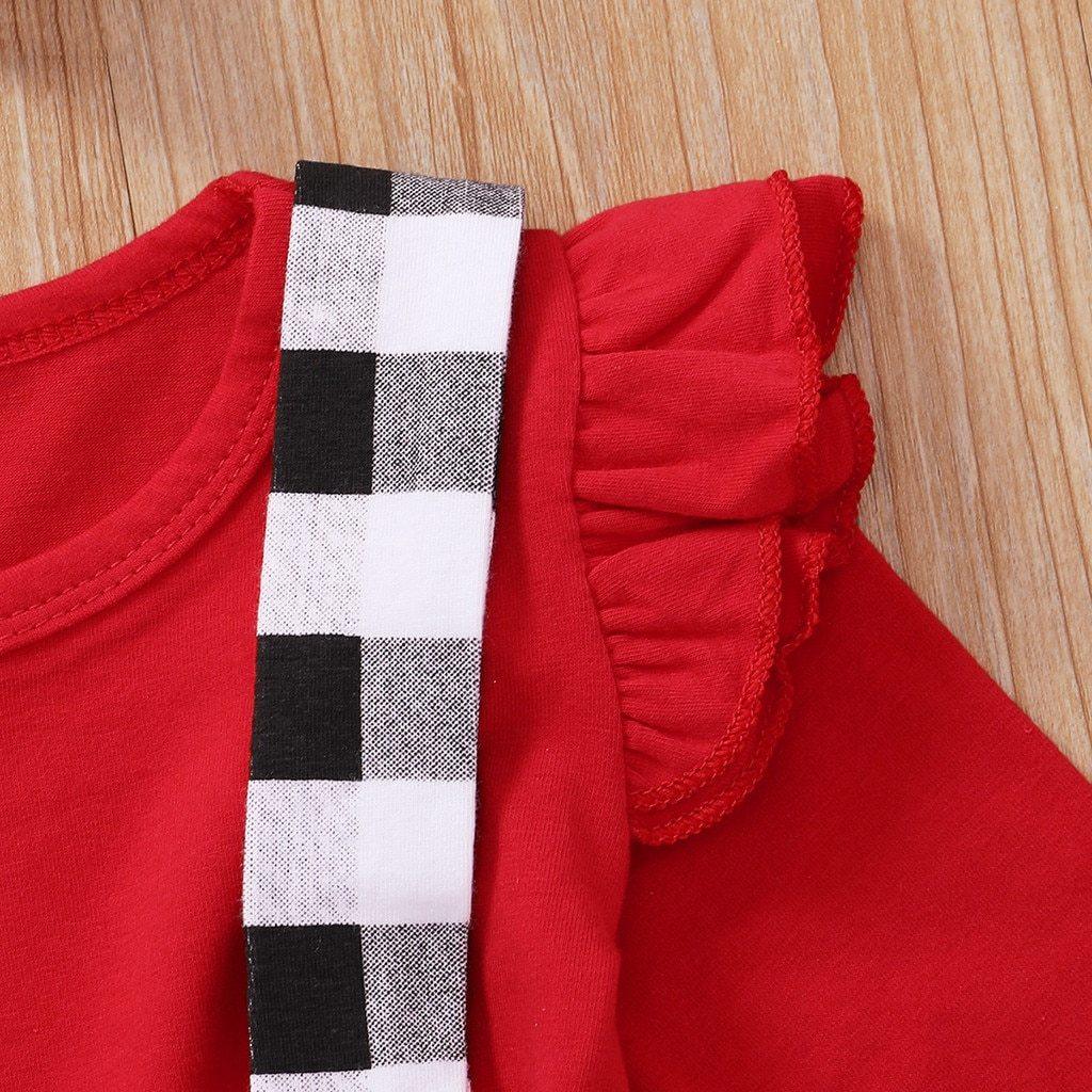 Cute Baby Girl Plaid Suspender Dress for Autumn and Winter