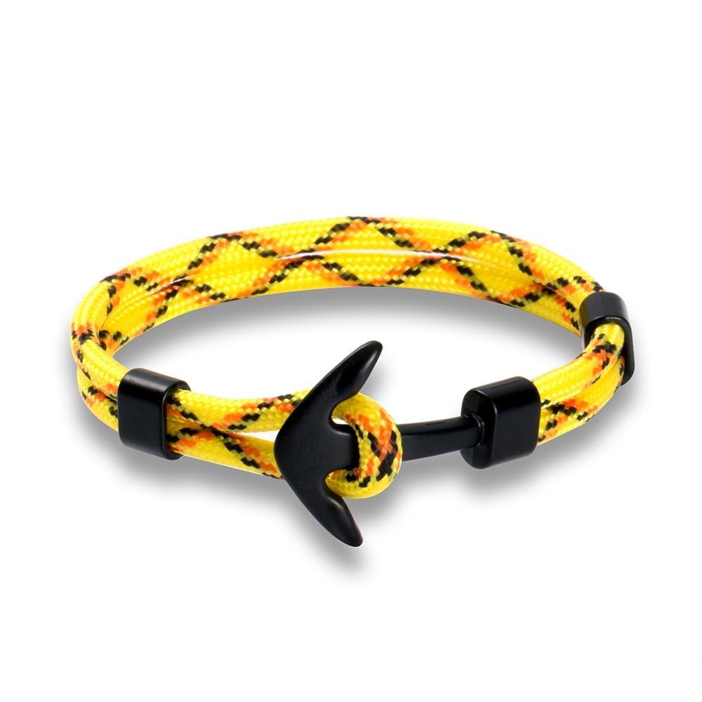 Men's Nautical Anchor Survival Paracord Bracelet in Stainless Steel
