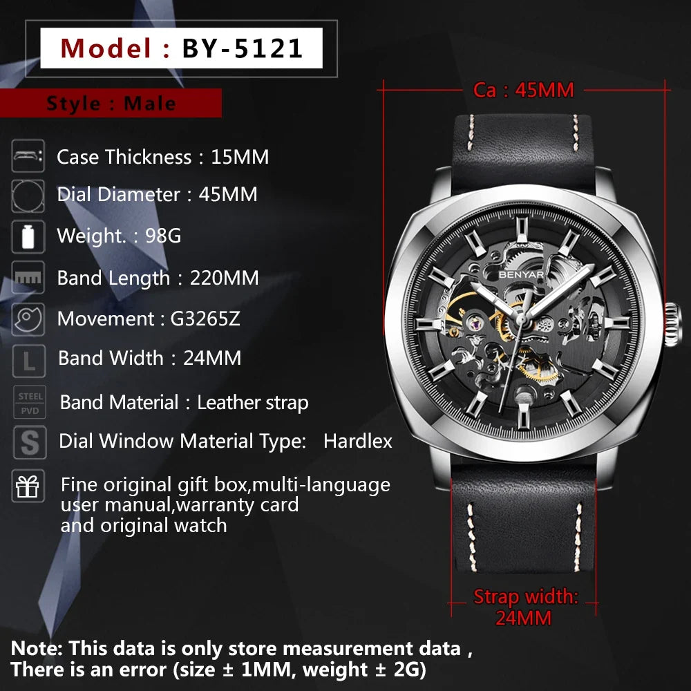 Men's Automatic Mechanical Business Watch – Waterproof Wristwatch