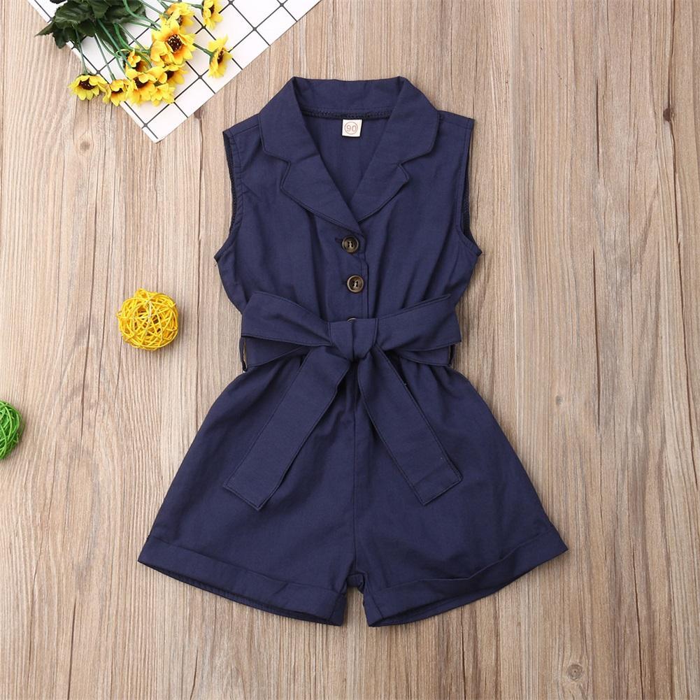 Elegant Sleeveless Summer Jumpsuit Romper for Girls, 1-6 Years