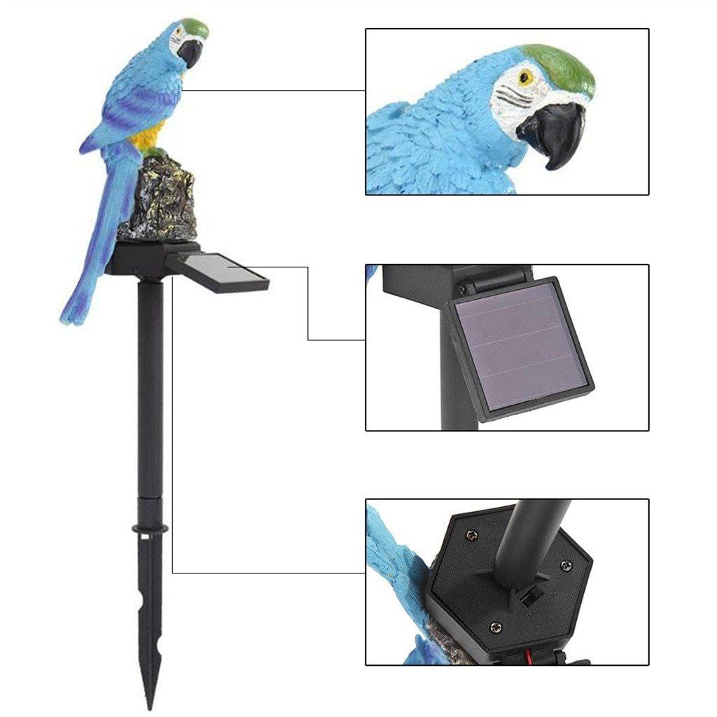 Solar Parrot Garden Lamp, Eclectic Waterproof LED Outdoor Light