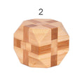 3D Wooden Interlocking Brain Teaser Puzzle Game - Light/Brown Wood