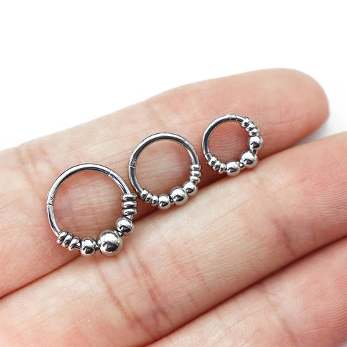 1pc 316L Surgical Steel  Septum Clicker Ear Cartilage Helix Tragus Faux Daith Earring Hoop Body  Piercing Jewelry Nose Ring