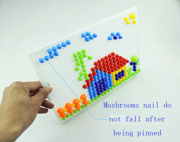 296pc Mushroom Nail 3D Pegboard Puzzle Educational Toy for Kids