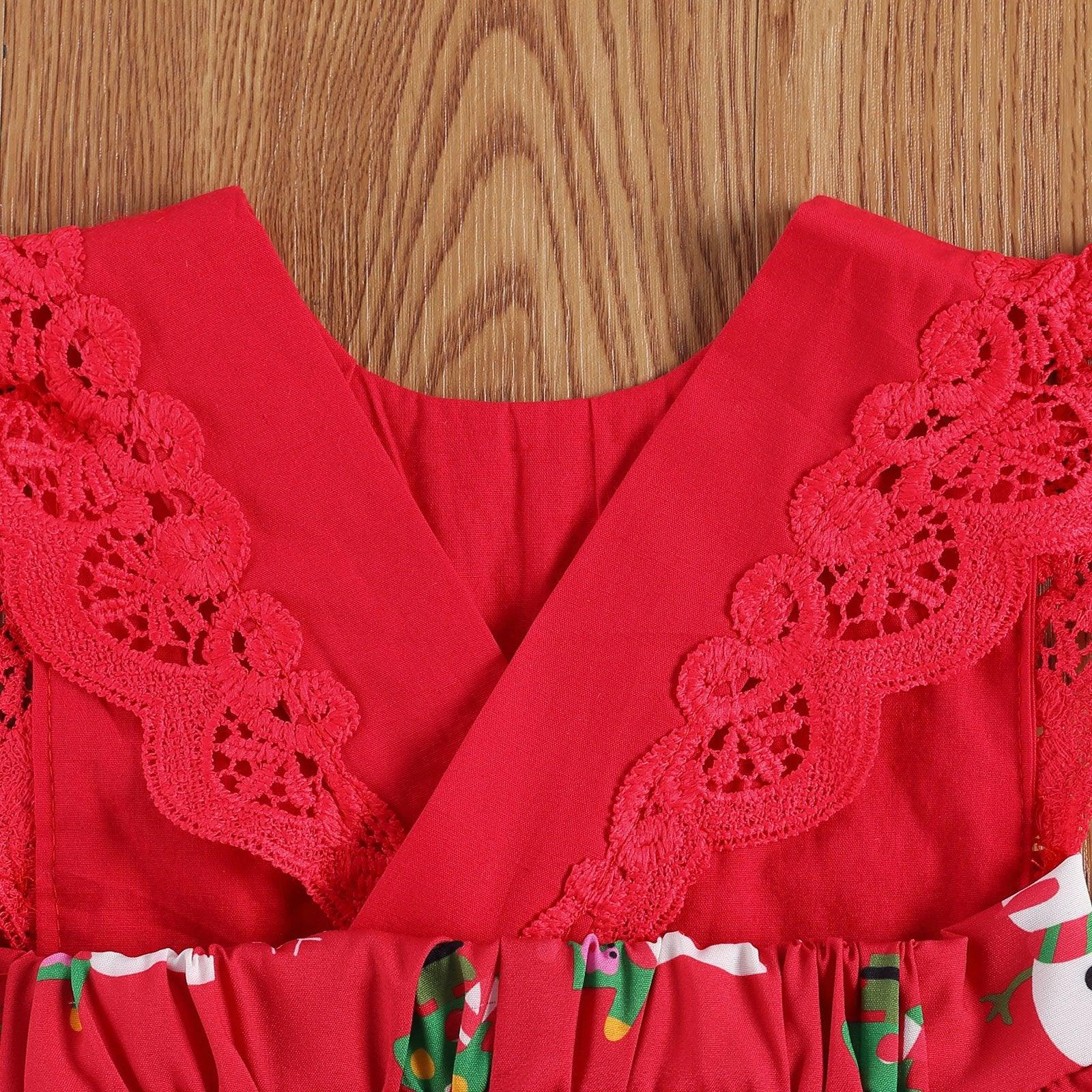 Baby Girls Lace Ruffle Bodysuit Dress with Headband Set
