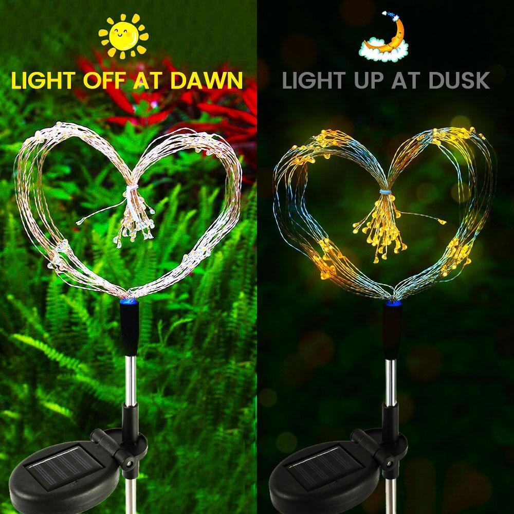 Modern Luxury LED Solar Fireworks Garden Lamp with Copper Wire