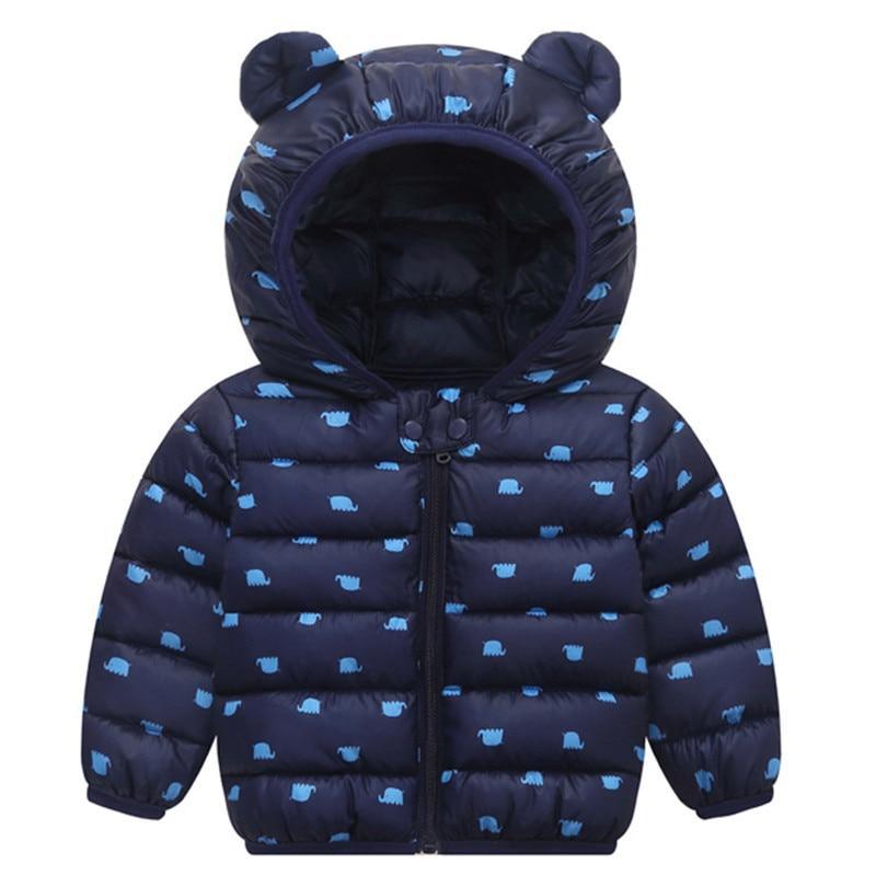 Floral Padded Hooded Jacket for Kids - Winter Warm Cotton Coat