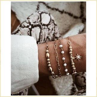 Gold Bohemian Shell and Starfish Anklet for Women Summer Beach