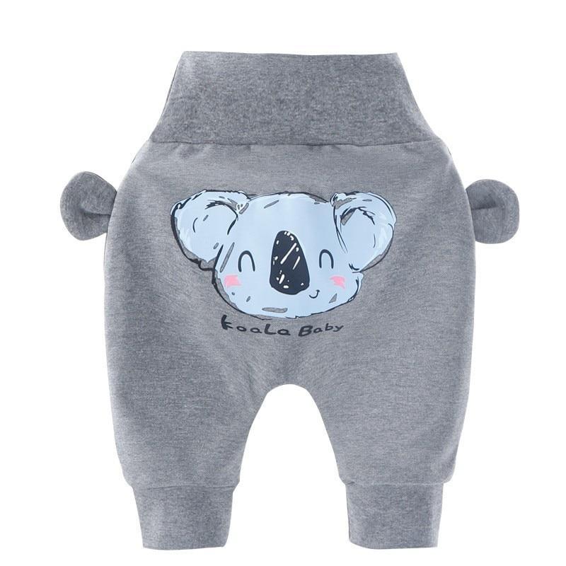 Baby Footed Cotton Bear Pants with Animal Detail