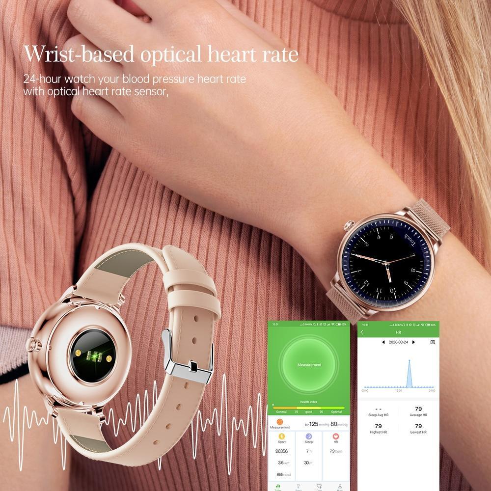 Women's Round Screen Smart Watch with Heart Rate Monitor