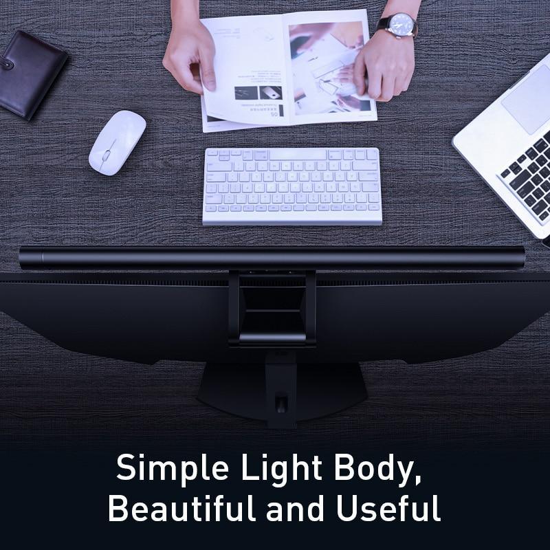 Black LED Screenbar Desk Lamp for Monitor - Eye-Care Reading Light