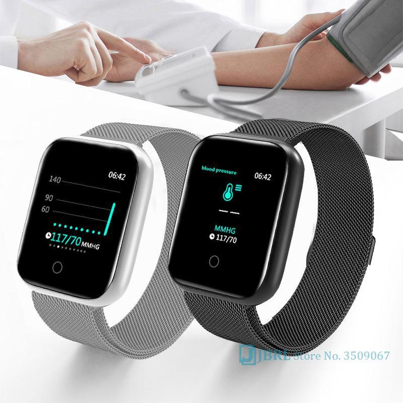 Modern Stainless Steel Square Smartwatch for Fitness and Daily Wear