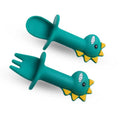 Dinosaur Baby Silicone Spoon and Fork Training Set