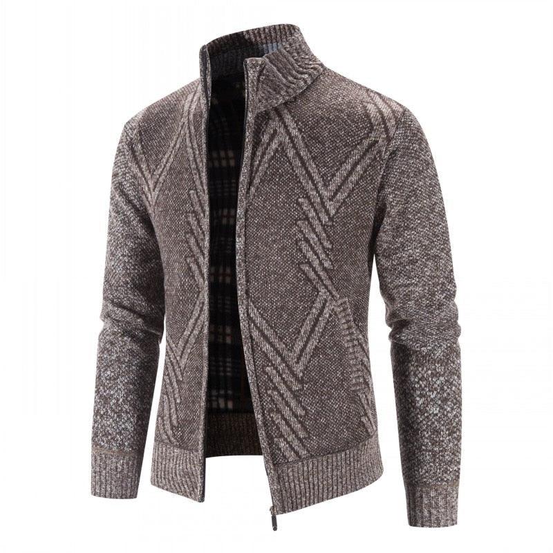 Men's Slim Fit Fleece Jacket Casual Thermal Winter Coat