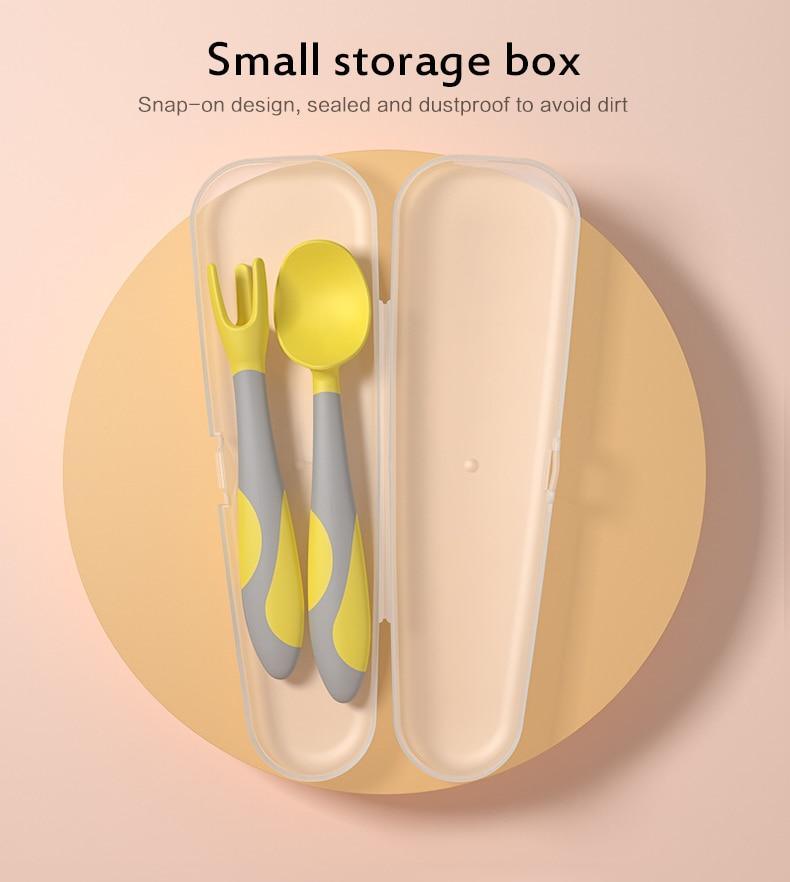 Bendable Silicone Baby Training Spoon for Self-Feeding Toddlers