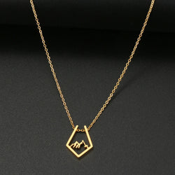 Stainless Steel Necklaces Irregular Mountain Peak Pendant Chain Collar Charm Fashion Necklace For Women Jewelry Party Men Gifts