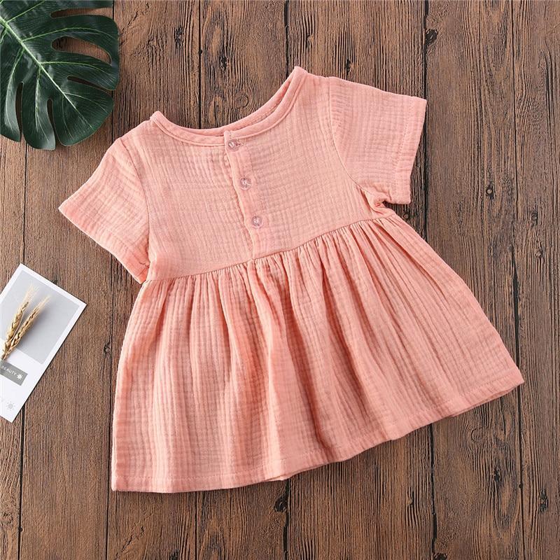 Toddler Girl Minimalist Cotton Linen A-Line Dress