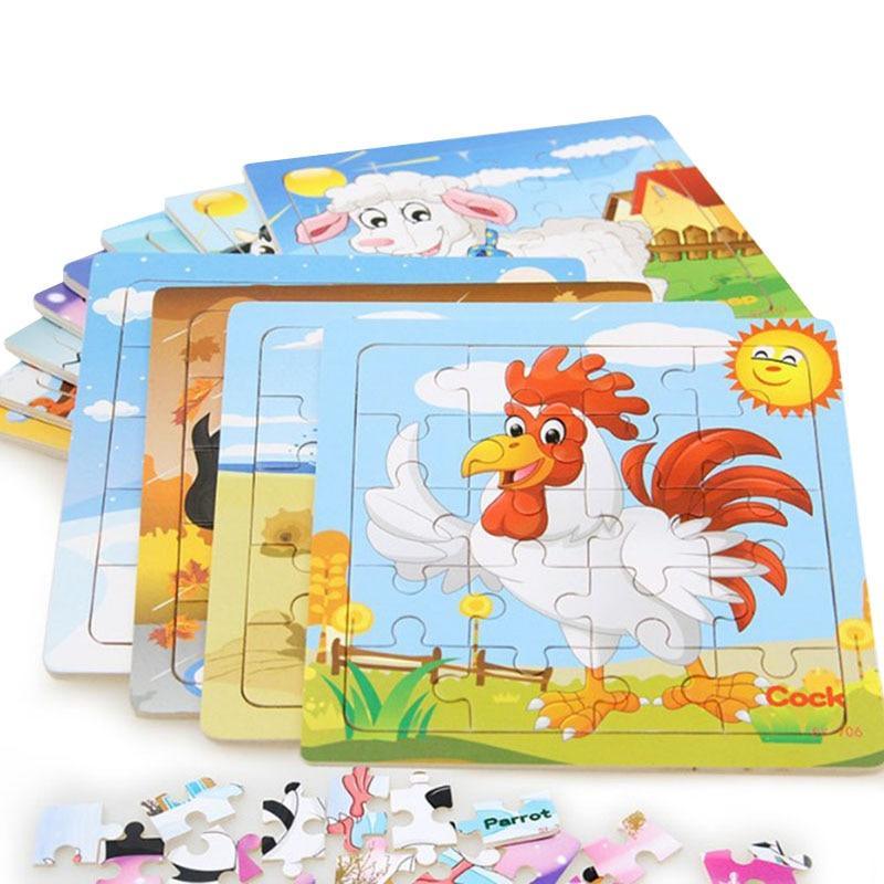 Wooden Animal Puzzle for Toddlers - Educational Early Learning Toy