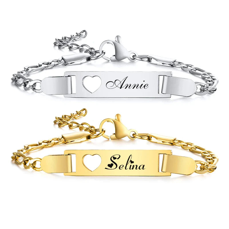 Name Customization Engrave Birth Date Bracelets,Personal Birthday Gift ,Stainless Steel Bracelet