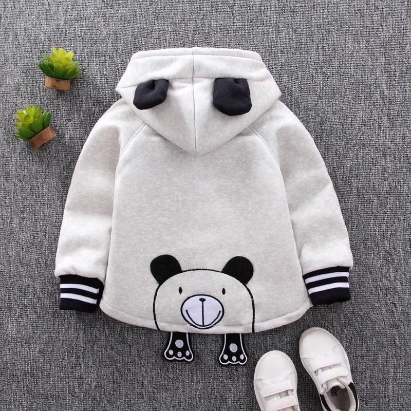 Cute Bear Pattern Hooded Winter Romper for Infants