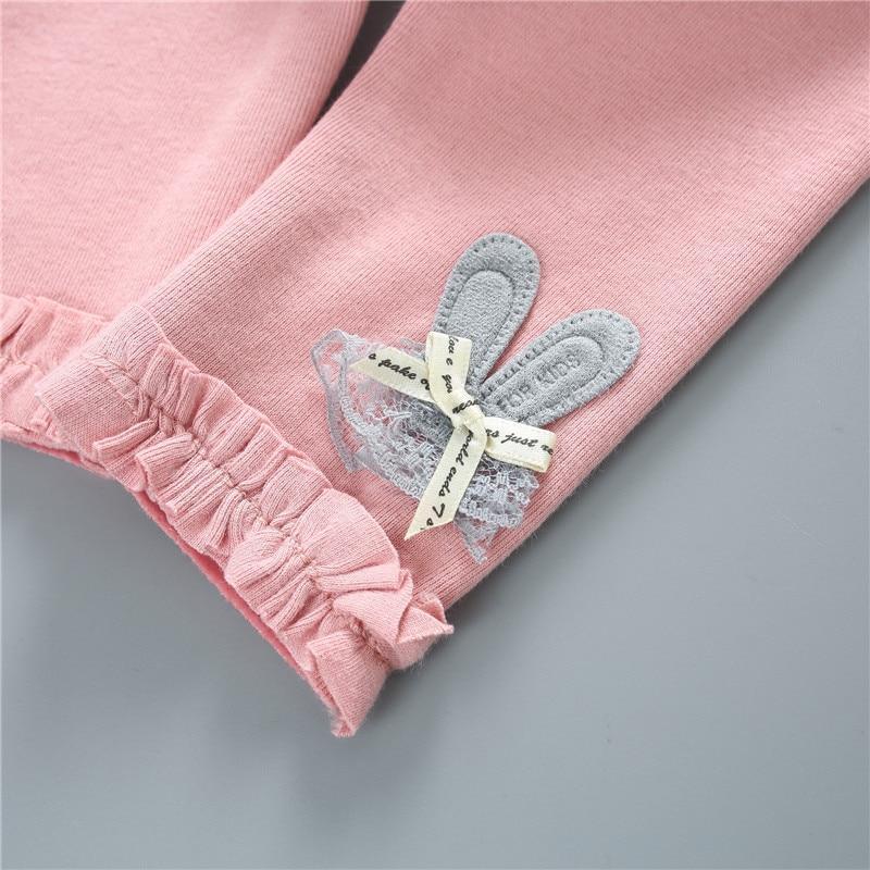 Newborn Baby Girl Knit Leggings Solid Color Elastic Waist