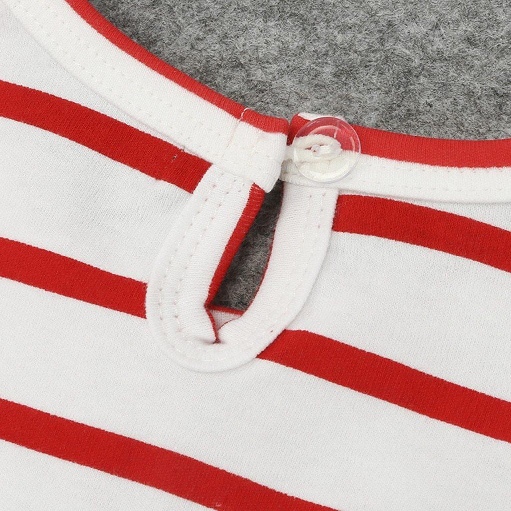 Toddler Girls Christmas Cartoon Deer Stripe Princess Party Dress