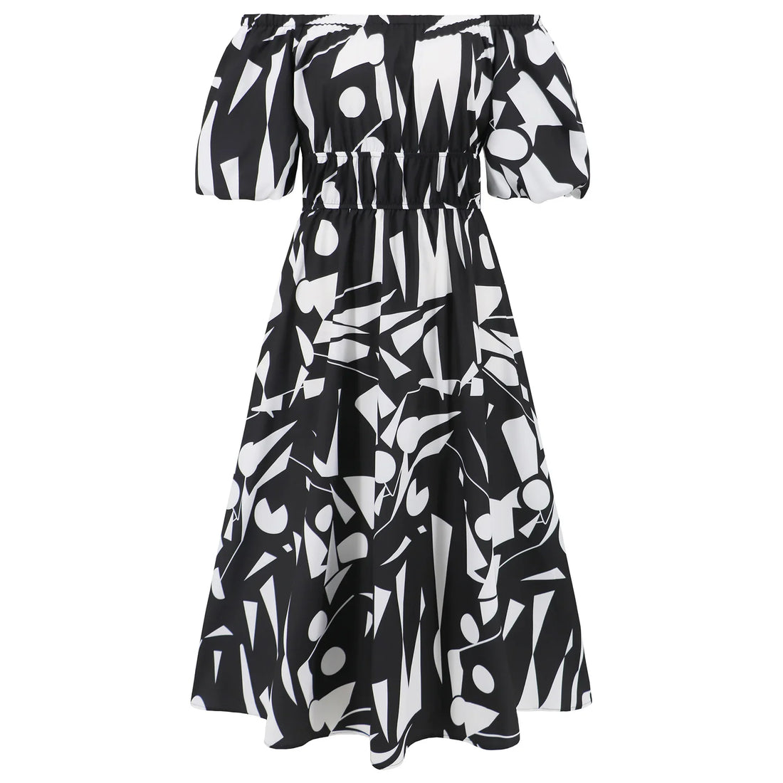 Women's Off Shoulder Bubble Sleeve Maxi Dress
