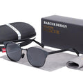 Men's Industrial Round Sunglasses with UV400 Protection - Black