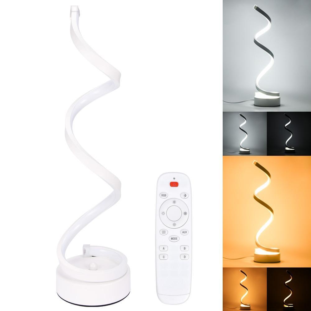 Modern Spiral LED Table Lamp - Dimmable Warm White Desk Light