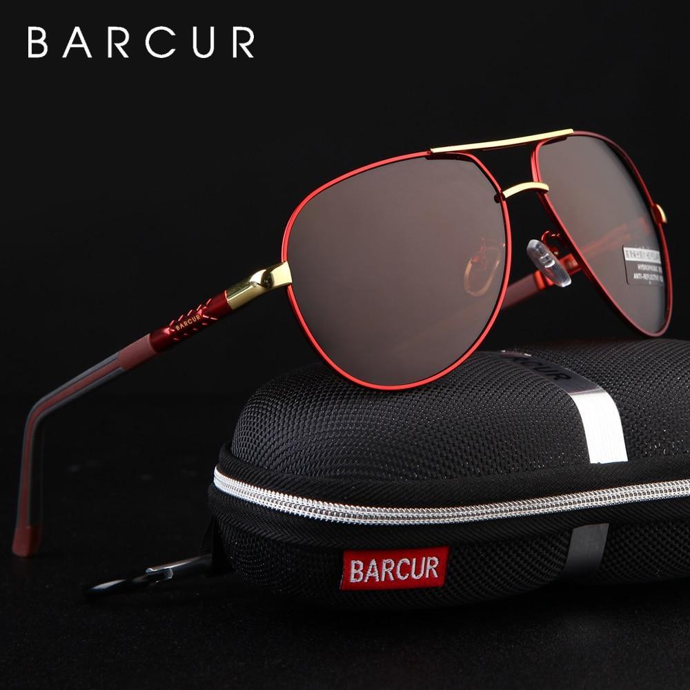 Men's aviation style polarized sunglasses with aluminum magnesium frame in black, red, silver, and gold