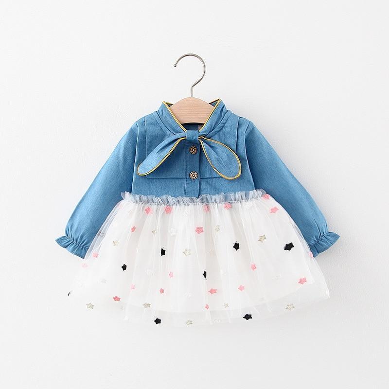 Modern Retro Baby Girls Polka Dot Party Dress - A-Line Princess