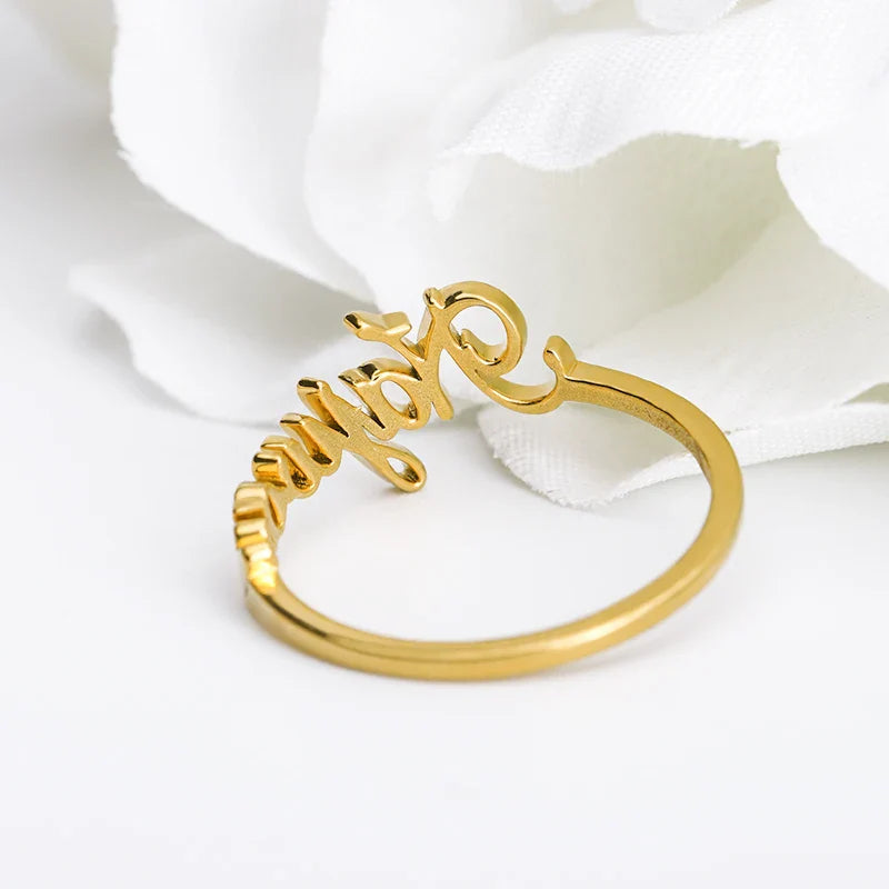 Custom Name Rings for Women Stainless Steel Gold Plated  Personalized Band Letter Initial Ring Wedding Jewelry Bijoux Femme 2023