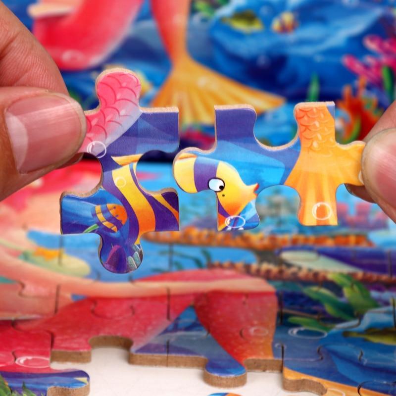 60-Piece Wooden Cartoon Animal Jigsaw Puzzle for Kids