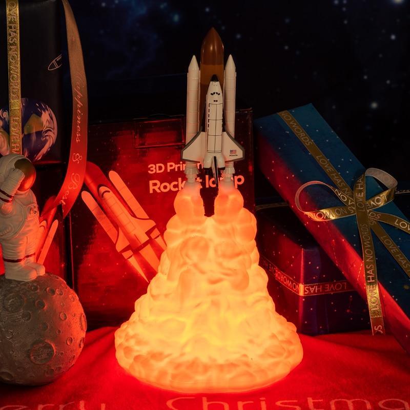 3D Printed Space Shuttle Rocket Lamp for Space Enthusiasts