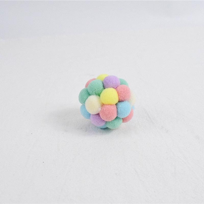 Plush Interactive Cat Toy Balls - 6-Color Set for Pet Enrichment