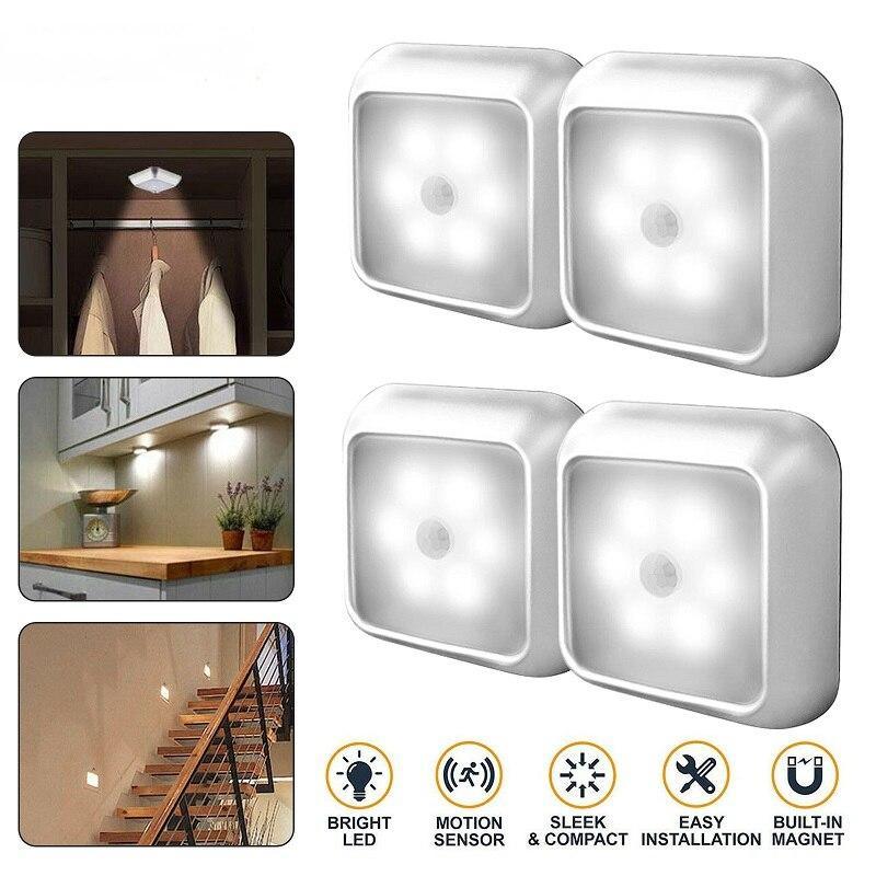 Wireless Motion Sensor LED Night Lights – Modern White Pair
