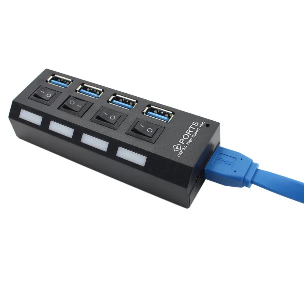4-Port USB 3.0 Hub – Compact High-Speed Multi-Port Expander
