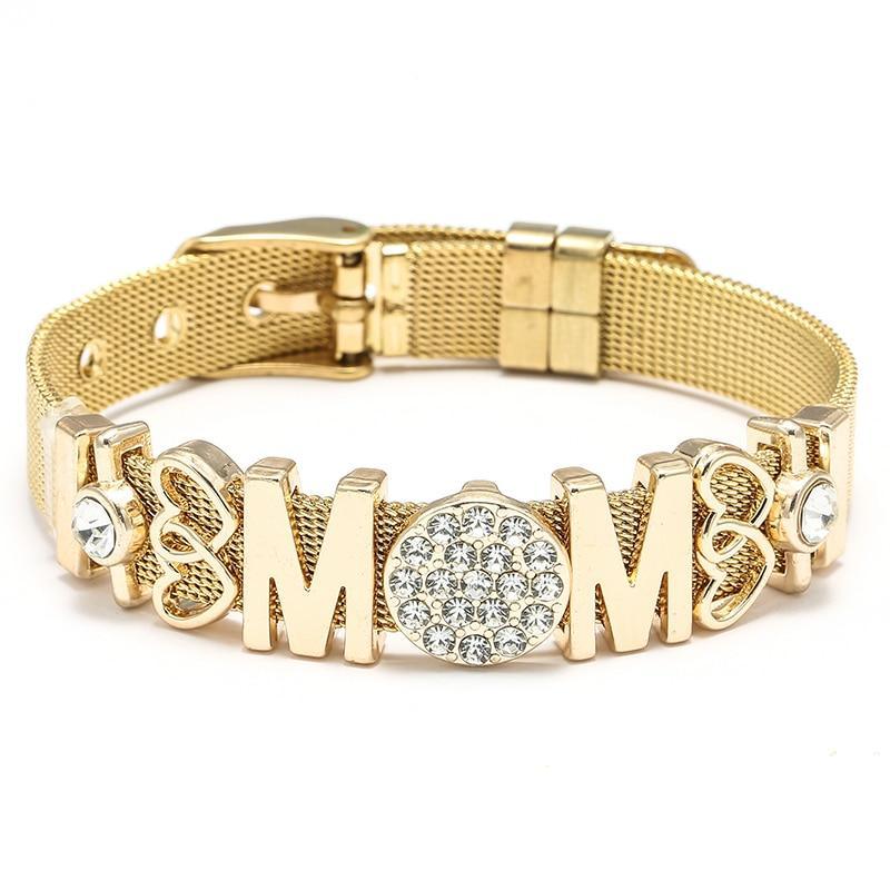 18K Gold Plated Italian Mesh Heart and Anchor Charm Bracelet