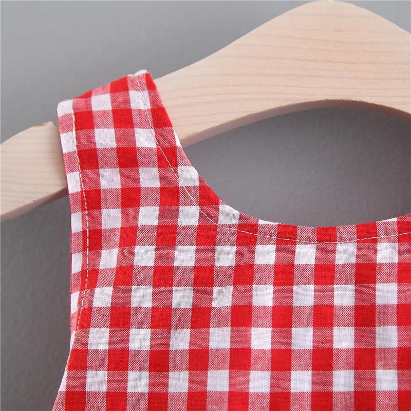 Infant Baby Girl Plaid Tutu Dress with Matching Hat Summer Set