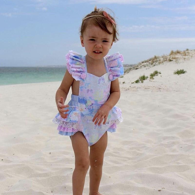 Baby Girl Floral Tutu Romper with Bowknot Detail