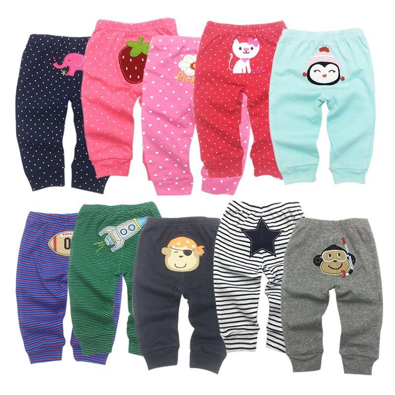 5-piece set of colorful baby pants with animal prints for boys and girls