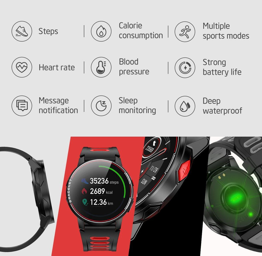 IP68 Waterproof Smartwatch Fitness Tracker for Android & iOS
