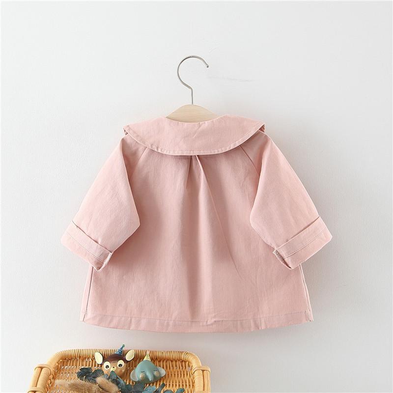 Infant Baby Girl Plaid Bow Coat with Button Closure